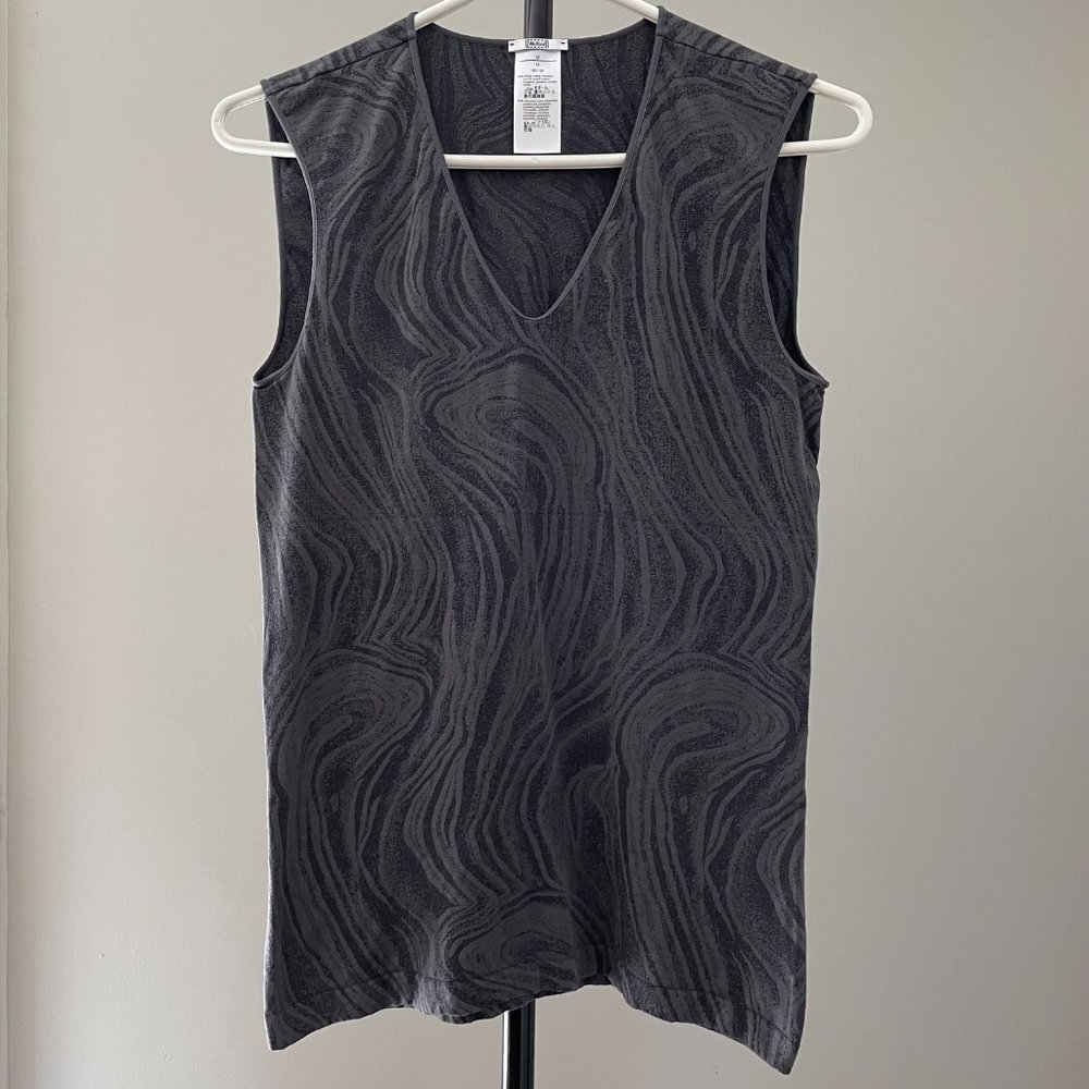 Wolford Stretchy Grey/Black Tank Medium